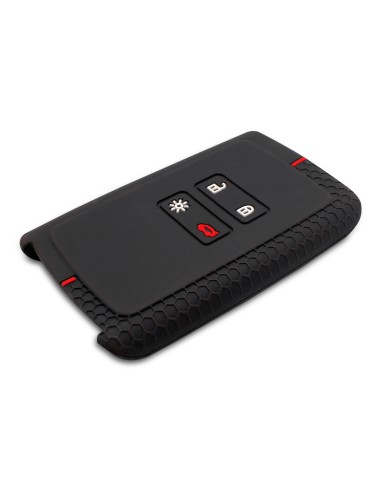 Guscio in Silicone Cover per Chiave Renault Koleos, Austral, Kadjar, Clio, Megane, Captur, Arkana, Zoe, Scenic, Dacia Sandero, Duster, Logan, Jogger - Nero con Inserto