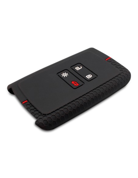 Guscio in Silicone Cover per Chiave Renault Koleos, Austral, Kadjar, Clio, Megane, Captur, Arkana, Zoe, Scenic, Dacia Sandero, Duster, Logan, Jogger - Nero con Inserto