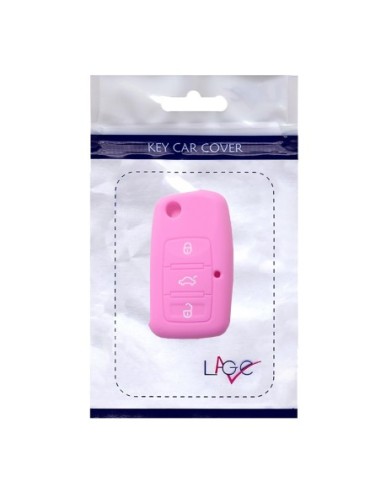Guscio in Silicone Cover Chiave per Telecomando Volkswagen Seat Skoda Portachiave Rosa VW Golf Passat Polo Touran Tiguan Eos Sharan Touareg Phateon Caddy T5 Amarok Lupo Seat Altea Alhambra Leon Ibiza Exeo Cordoba Arosa Skoda Octavia Fabia Superb Roomster