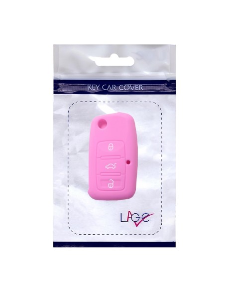 Guscio in Silicone Cover Chiave per Telecomando Volkswagen Seat Skoda Portachiave Rosa VW Golf Passat Polo Touran Tiguan Eos Sharan Touareg Phateon Caddy T5 Amarok Lupo Seat Altea Alhambra Leon Ibiza Exeo Cordoba Arosa Skoda Octavia Fabia Superb Roomster
