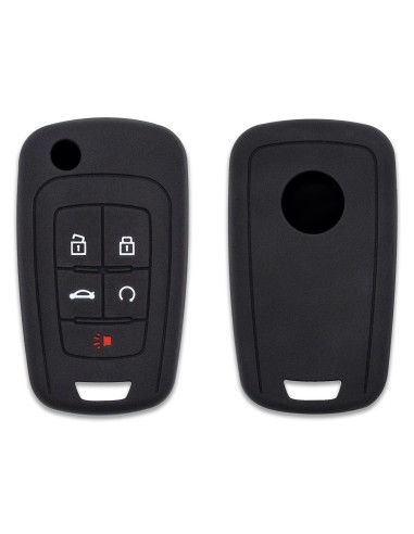 Guscio in Silicone per Chiave 5 Tasti Chevrolet Malibu, Camaro, Cruze, Sonic, Equinox - Nero