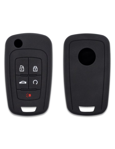 Guscio in Silicone per Chiave 5 Tasti Chevrolet Malibu, Camaro, Cruze, Sonic, Equinox - Nero