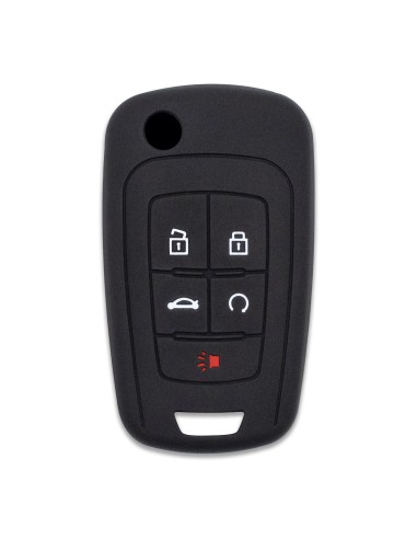 Guscio in Silicone per Chiave 5 Tasti Chevrolet Malibu, Camaro, Cruze, Sonic, Equinox - Nero