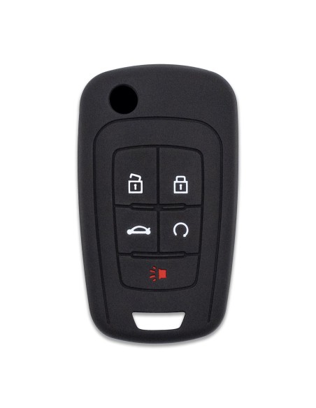 Guscio in Silicone per Chiave 5 Tasti Chevrolet Malibu, Camaro, Cruze, Sonic, Equinox - Nero