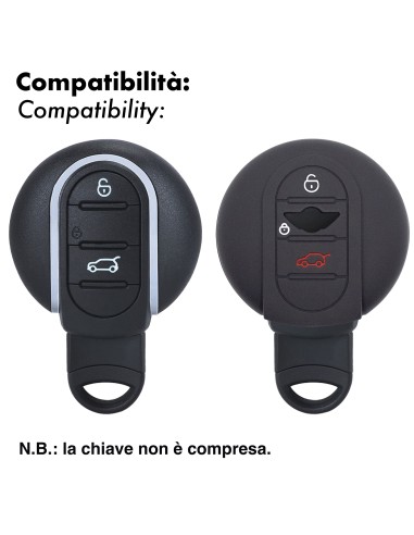 Guscio in Silicone per Chiave Mini Cooper, One, Hatchback, Clubman, Countryman - NERO