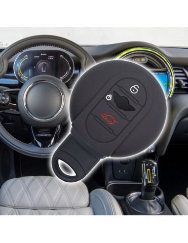 Guscio in Silicone per Chiave Mini Cooper, One, Hatchback, Clubman, Countryman - NERO