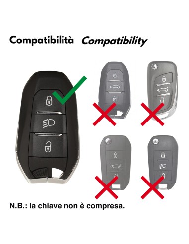Guscio Chiave in Silicone Peugeot 408 508 3008 4008 5008 Citroen C2 C3 C4 C5
