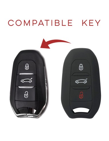 Guscio Chiave Nero Citroen/Peugeot per Chiavi Keyless Modelli di Riferimento per Citroen C4 Grand Picasso C4 Picasso Peugeot 308 508 3008 5008