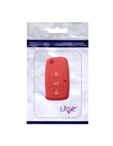 Guscio in Silicone Cover Chiave per Telecomando Volkswagen Seat Skoda Portachiave Rosso VW Golf Passat Polo Touran Tiguan Eos Sharan Touareg Phateon Caddy T5 Amarok Lupo Seat Altea Alhambra Leon Ibiza Exeo Cordoba Arosa Skoda Octavia Fabia Superb Roomster