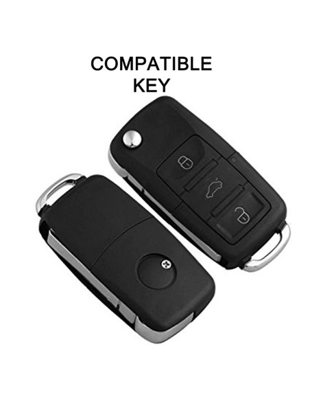 Guscio in Silicone Cover Chiave per Telecomando Volkswagen Seat Skoda Portachiave Rosso VW Golf Passat Polo Touran Tiguan Eos Sharan Touareg Phateon Caddy T5 Amarok Lupo Seat Altea Alhambra Leon Ibiza Exeo Cordoba Arosa Skoda Octavia Fabia Superb Roomster