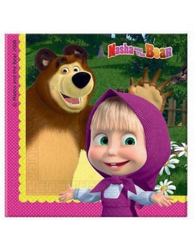 Tovagliolo Masha e Orso in Carta 33x33 cm