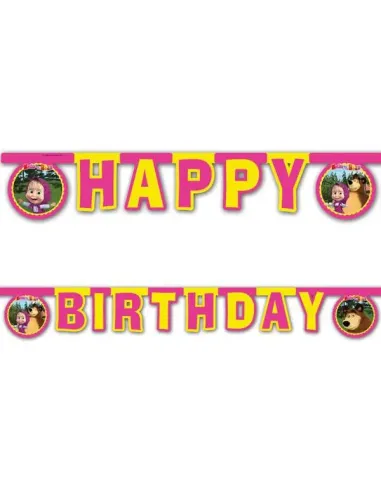 Festone Happy Birthday Masha e Orso
