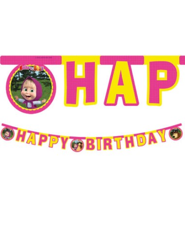 Festone Happy Birthday Masha e Orso