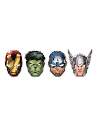 Maschere Avengers Mighty in carta 6 pz