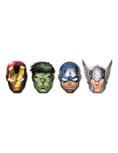 Maschere Avengers Mighty in carta 6 pz