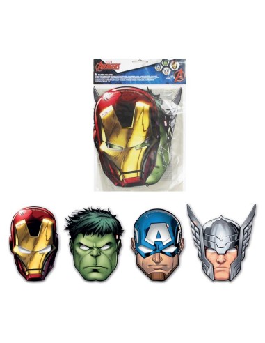 Maschere Avengers Mighty in carta 6 pz