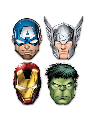 Maschere Avengers Mighty in carta 6 pz
