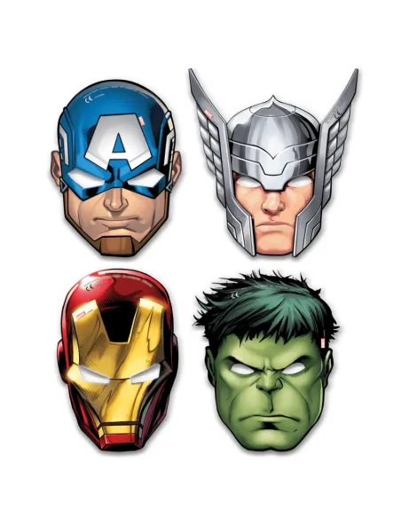 Maschere Avengers Mighty in carta 6 pz