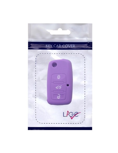 Guscio in Silicone Cover Chiave per Telecomando Volkswagen Seat Skoda Portachiave Viola VW Golf Passat Polo Touran Tiguan Eos Sharan Touareg Phateon Caddy T5 Amarok Lupo Seat Altea Alhambra Leon Ibiza Exeo Cordoba Arosa Skoda Octavia Fabia Superb Roomster