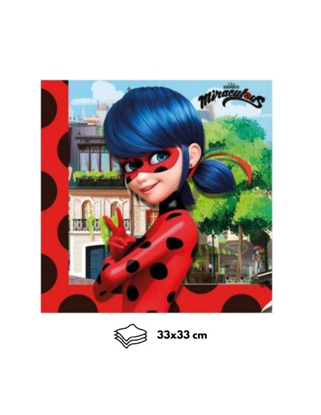 Tovagliolo Miraculous Ladybug 33x33 cm