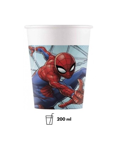 Bicchiere Spiderman Team Up Carta 200 ml