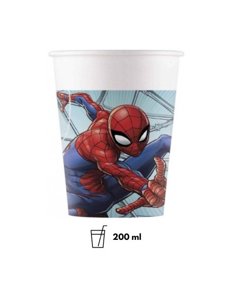 Bicchiere Spiderman Team Up Carta 200 ml