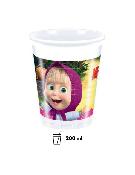 Bicchiere Masha e Orso in Plastica 200 ml