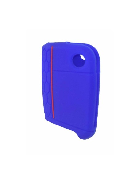 Guscio in Silicone Cover Chiave per Telecomando Volkswagen Golf (Serie 7) Seat Leon 7 Ibiza 7 Skoda Octavia A7 Portachiave Blu