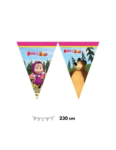 Festone Bandierine Triangolari Masha e Orso 230 cm
