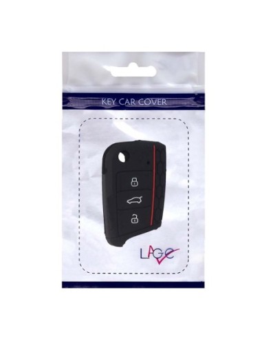 Guscio in Silicone Cover Chiave per Telecomando Volkswagen Golf (Serie 7) Seat Leon 7 Ibiza 7 Skoda Octavia A7 Portachiave Nero