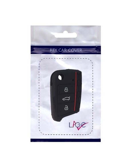Guscio in Silicone Cover Chiave per Telecomando Volkswagen Golf (Serie 7) Seat Leon 7 Ibiza 7 Skoda Octavia A7 Portachiave Nero
