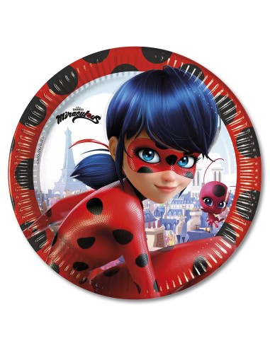 Piatto 23 cm 8 pz * Miraculous Ladybug