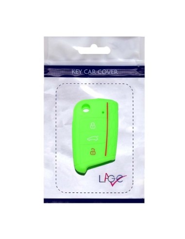 Guscio in Silicone Cover Chiave per Telecomando Volkswagen Golf (Serie 7) Seat Leon 7 Ibiza 7 Skoda Octavia A7 Portachiave Verde