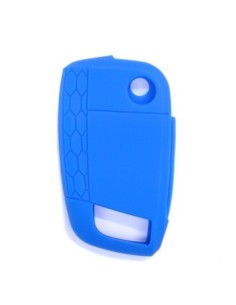 Guscio in Silicone Cover Chiave per Telecomando Volkswagen Golf (Serie 7) Polo Scirocco Seat Leon 7 Ibiza 7 Skoda Octavia A7 Portachiave Integrale Blu 2