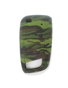 Guscio in Silicone Cover Chiave per Telecomando Volkswagen Golf (Serie 7) Polo Scirocco Seat Leon 7 Ibiza 7 Skoda Octavia A7 Portachiave Integrale Militare Camouflage