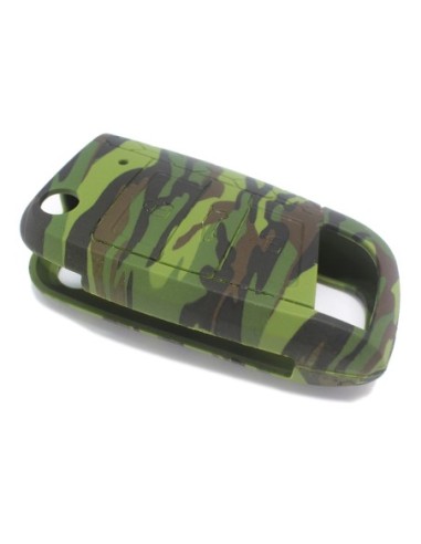 Guscio in Silicone Cover Chiave per Telecomando Volkswagen Golf (Serie 7) Polo Scirocco Seat Leon 7 Ibiza 7 Skoda Octavia A7 Portachiave Integrale Militare Camouflage