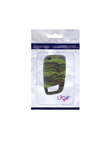 Guscio in Silicone Cover Chiave per Telecomando Volkswagen Golf (Serie 7) Polo Scirocco Seat Leon 7 Ibiza 7 Skoda Octavia A7 Portachiave Integrale Militare Camouflage