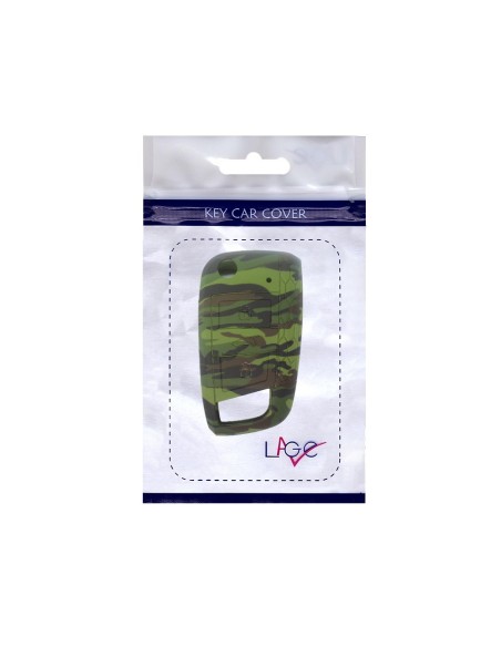Guscio in Silicone Cover Chiave per Telecomando Volkswagen Golf (Serie 7) Polo Scirocco Seat Leon 7 Ibiza 7 Skoda Octavia A7 Portachiave Integrale Militare Camouflage