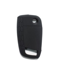 Guscio in Silicone Cover Chiave per Telecomando Volkswagen Golf (Serie 7) Polo Scirocco Seat Leon 7 Ibiza 7 Skoda Octavia A7 Portachiave Integrale Nero 2