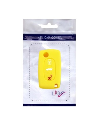 Guscio in Silicone Cover Chiave per Telecomando Peugeot 106 107 206 207 307 308 407 408 409 607 Portachiave Giallo