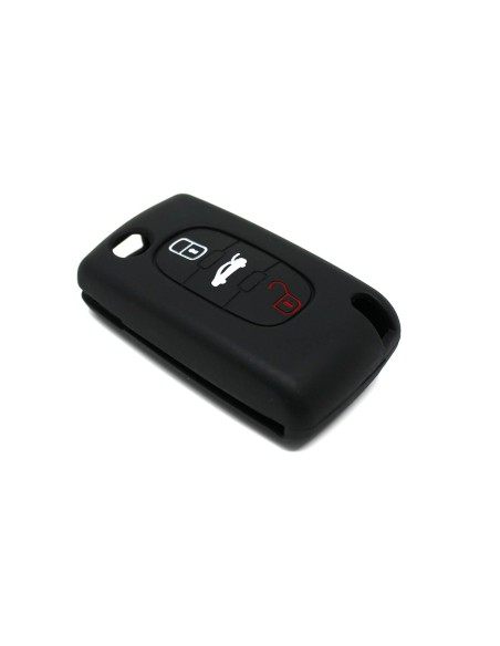 Guscio in Silicone Cover Chiave per Telecomando Peugeot 107 207 307 407 607 308 409 Portachiave Nero