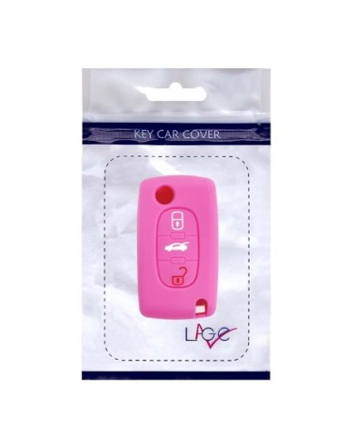 Guscio in Silicone Cover Chiave per Telecomando Peugeot 106 107 206 207 307 308 407 408 409 607 Portachiave Rosa