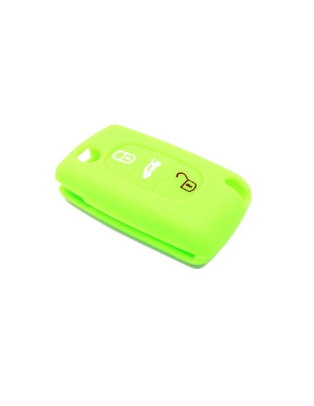 Guscio in Silicone Cover Chiave per Telecomando Peugeot 106 107 206 207 307 308 407 408 409 607 Portachiave Verde