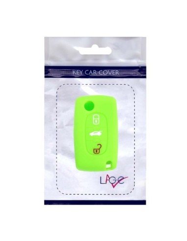Guscio in Silicone Cover Chiave per Telecomando Peugeot 106 107 206 207 307 308 407 408 409 607 Portachiave Verde