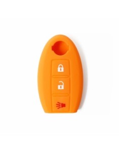 Guscio in Silicone Cover Chiave per Telecomando Nissan Qashqai Micra Juke Murano X-Trail Almera Vari Modelli Portachiave Arancione
