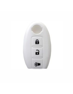 Guscio in Silicone Cover Chiave per Telecomando Nissan Qashqai Micra Juke Murano X-Trail Almera Vari Modelli Portachiave Bianco