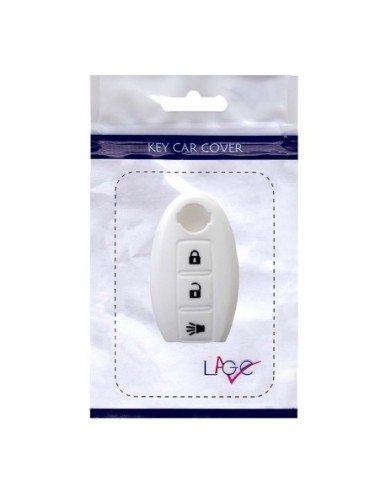 Guscio in Silicone Cover Chiave per Telecomando Nissan Qashqai Micra Juke Murano X-Trail Almera Vari Modelli Portachiave Bianco