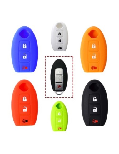 Guscio in Silicone Cover Chiave per Telecomando Nissan Qashqai Micra Juke Murano X-Trail Almera Vari Modelli Portachiave Bianco