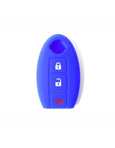 Guscio in Silicone Cover Chiave per Telecomando Nissan Qashqai Micra Juke Murano X-Trail Almera Vari Modelli Portachiave Blu