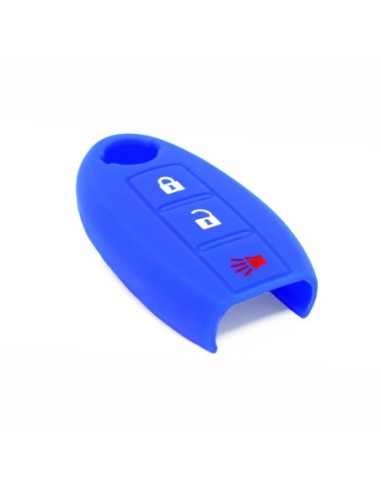 Guscio in Silicone Cover Chiave per Telecomando Nissan Qashqai Micra Juke Murano X-Trail Almera Vari Modelli Portachiave Blu
